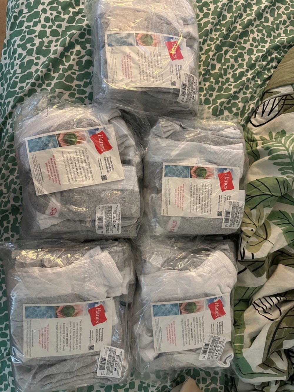 Hanes White and Gray Crew Sock Multipack - Men's Athletic Socks